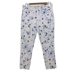 GAP Khakis crop ankle pants slim city white and blue liberty floral chino Pixi 8